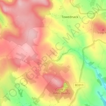 Mappa topografica Georgia, altitudine, rilievo