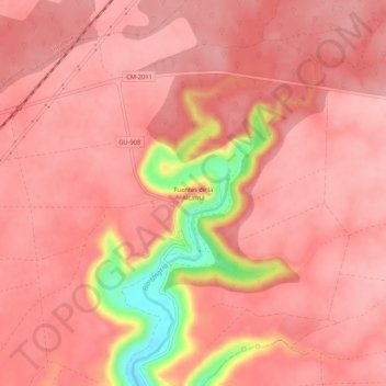 Mappa topografica Fuentes de la Alcarria, altitudine, rilievo