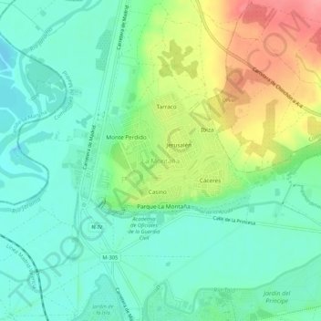 Mappa topografica La Montaña, altitudine, rilievo