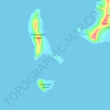 Mappa topografica Panlaitan, altitudine, rilievo