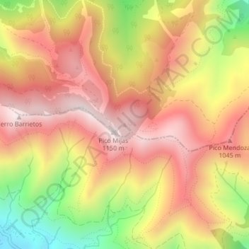 Mappa topografica Sierra de Mijas, altitudine, rilievo