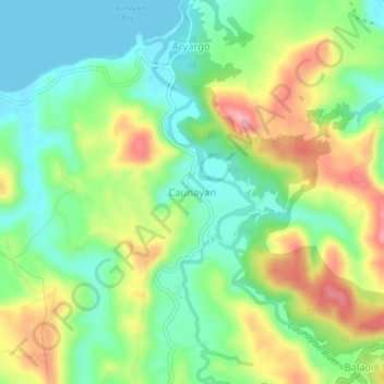 Mappa topografica Caunayan, altitudine, rilievo