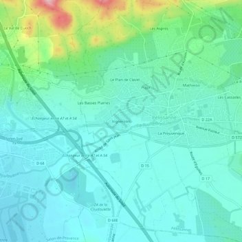 Mappa topografica Vigneroles, altitudine, rilievo