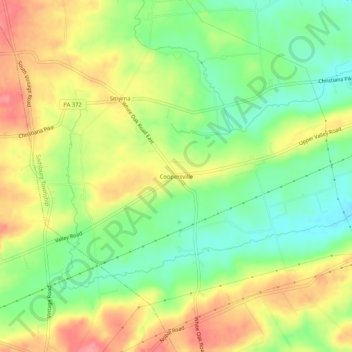 Mappa topografica Coopersville, altitudine, rilievo