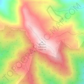 Mappa topografica Mount Gleason, altitudine, rilievo