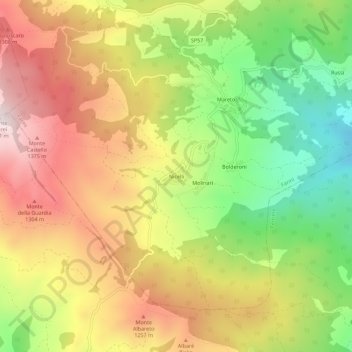 Mappa topografica Nicelli, altitudine, rilievo