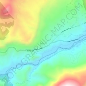 Mappa topografica Keben, altitudine, rilievo