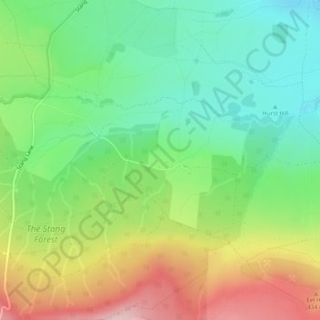 Mappa topografica East Hope, altitudine, rilievo