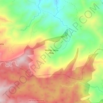 Mappa topografica Vereda Santa Rita, altitudine, rilievo
