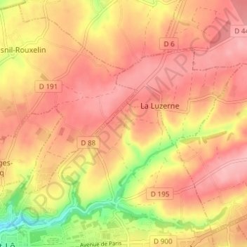 Mappa topografica Le Cauchais, altitudine, rilievo
