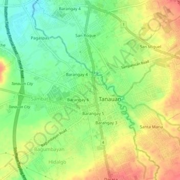 Mappa topografica 2, altitudine, rilievo