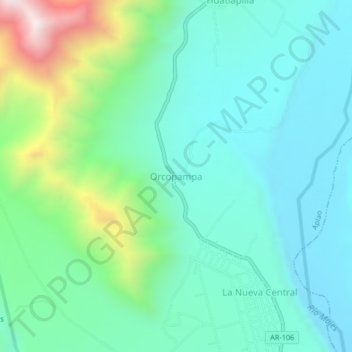 Mappa topografica Orcopampa, altitudine, rilievo
