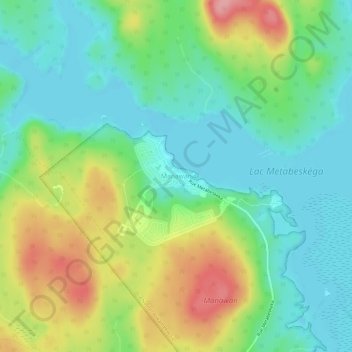 Mappa topografica Manawan, altitudine, rilievo