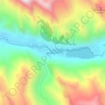Mappa topografica Jahuacocha, altitudine, rilievo