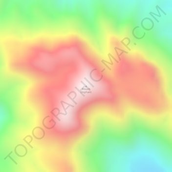 Mappa topografica Mount Elephant, altitudine, rilievo