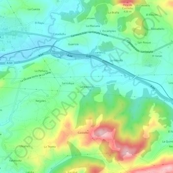 Mappa topografica Santa Eulalia, altitudine, rilievo