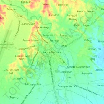 Mappa topografica Santa Barbara, altitudine, rilievo