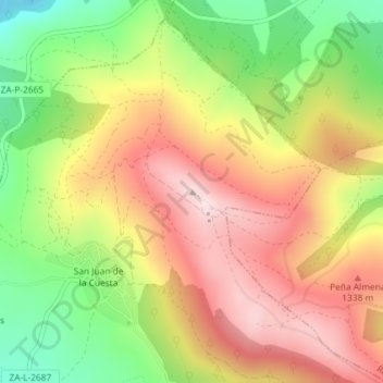 Mappa topografica Pico San Juan, altitudine, rilievo