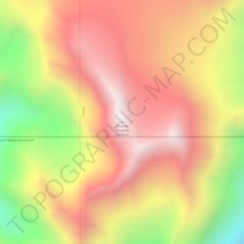 Mappa topografica Mount Thomas, altitudine, rilievo