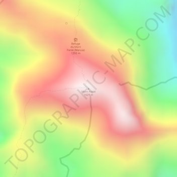 Mappa topografica Mont Panié, altitudine, rilievo
