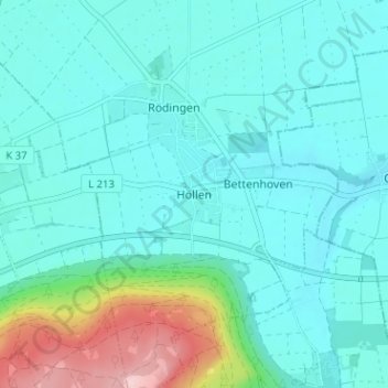 Mappa topografica Höllen, altitudine, rilievo
