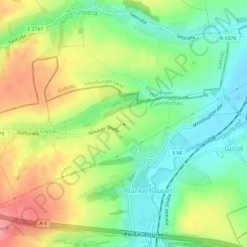 Mappa topografica Steinberg, altitudine, rilievo