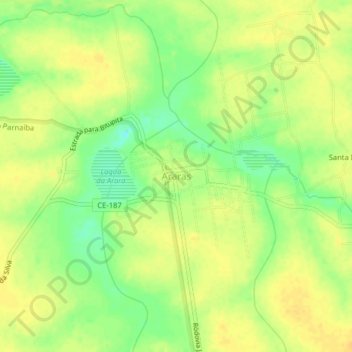 Mappa topografica Araras, altitudine, rilievo