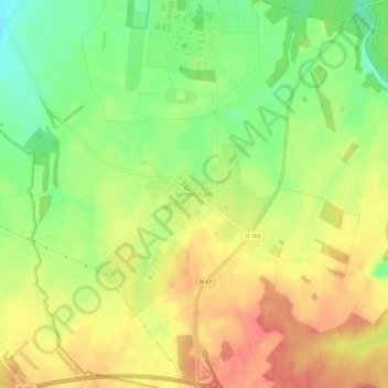 Mappa topografica Semoutiers, altitudine, rilievo