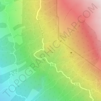 Mappa topografica Piton Fougères, altitudine, rilievo