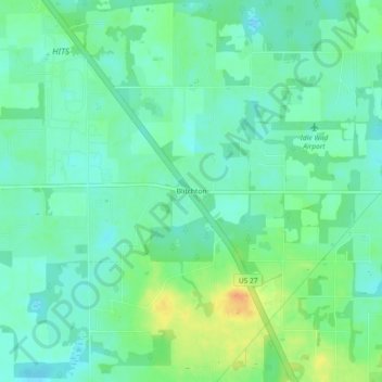 Mappa topografica Blitchton, altitudine, rilievo