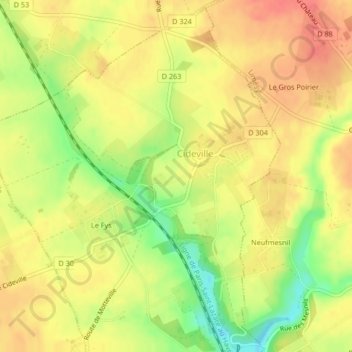 Mappa topografica Le Mont Pincon, altitudine, rilievo