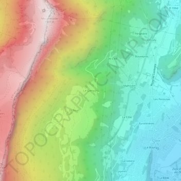 Mappa topografica Le Gampas, altitudine, rilievo