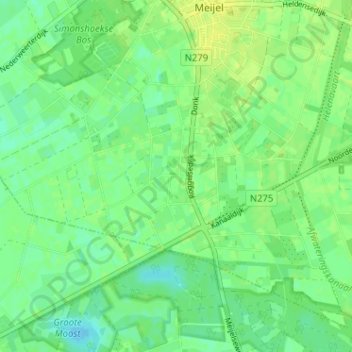 Mappa topografica Roggelsedijk, altitudine, rilievo