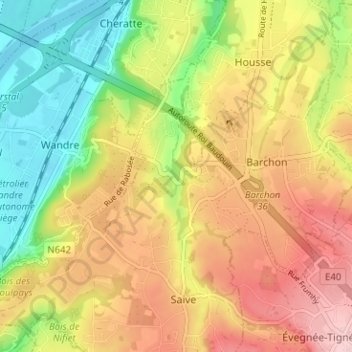 Mappa topografica Légipont, altitudine, rilievo