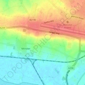 Mappa topografica Way, altitudine, rilievo
