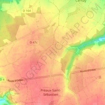 Mappa topografica La Vatterie, altitudine, rilievo