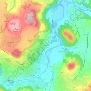 Mappa topografica La Tour, altitudine, rilievo