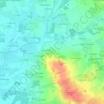 Mappa topografica La Guerlais, altitudine, rilievo