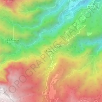 Mappa topografica Ribeiro Frio, altitudine, rilievo