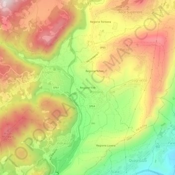 Mappa topografica Regione Firè, altitudine, rilievo