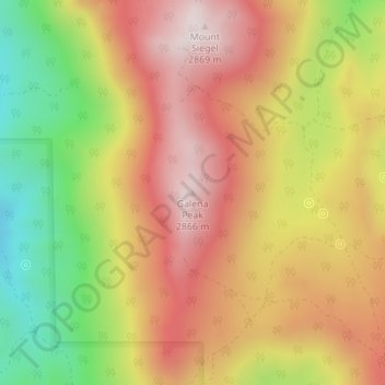 Mappa topografica Galena Peak, altitudine, rilievo