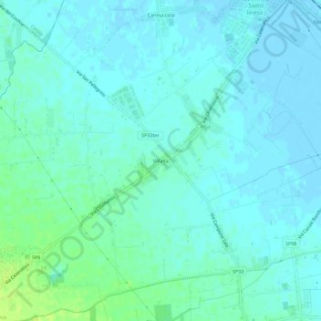 Mappa topografica Villalta, altitudine, rilievo