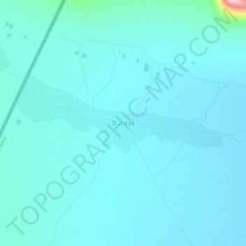 Mappa topografica Burdas, altitudine, rilievo