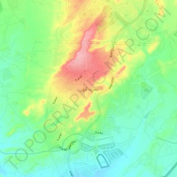 Mappa topografica Bahria Town, altitudine, rilievo