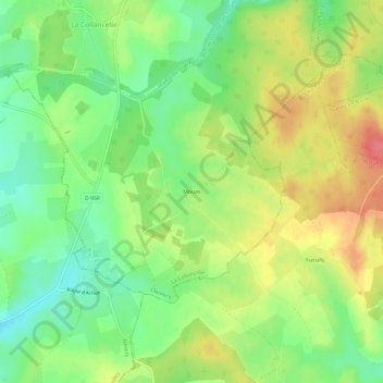 Mappa topografica Mouas, altitudine, rilievo