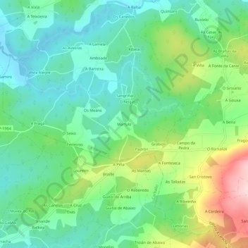 Mappa topografica Marfulo, altitudine, rilievo