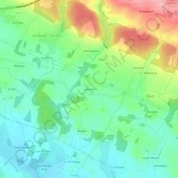 Mappa topografica Turluman, altitudine, rilievo
