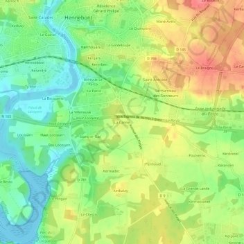 Mappa topografica La Canne, altitudine, rilievo