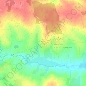 Mappa topografica La Gravelle, altitudine, rilievo