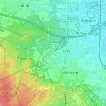 Mappa topografica Engeland, altitudine, rilievo